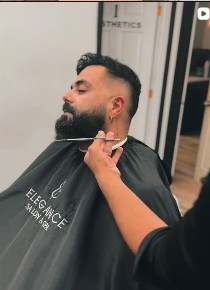 Beard grooming at the Elegance barbershop